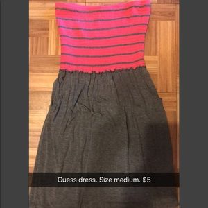 Guess strapless dress with pockets.